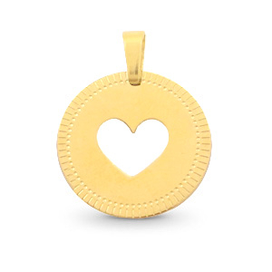 Anh&auml;nger aus Stainless Steel - Rostfreiem Stahl 12mm Heart Mix&Match Gold