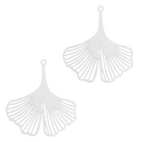 Anh&auml;nger Bohemian Ginkgo Blatt Silver (Nickelfrei)