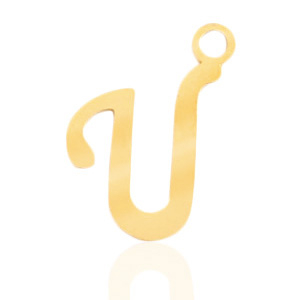 Anh&auml;nger aus Stainless Steel - Rostfreiem Stahl Initial U Gold