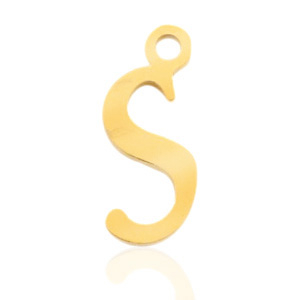 Anh&auml;nger aus Stainless Steel - Rostfreiem Stahl Initial S Gold