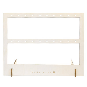 Schmuck Display Bambus f&uuml;r Ohrringe zwei Reihen "made with &hearts;" Natural (nat&uuml;rliche Farbe Bambus)