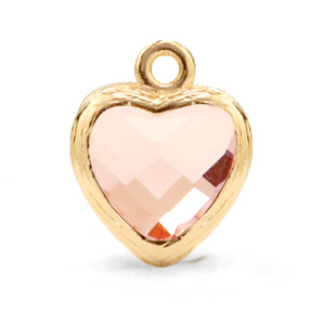 Anh&auml;nger aus Kristallglas Heart Vintage pink-gold