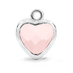 Anh&auml;nger aus Kristallglas Heart Rose alabaster-silver