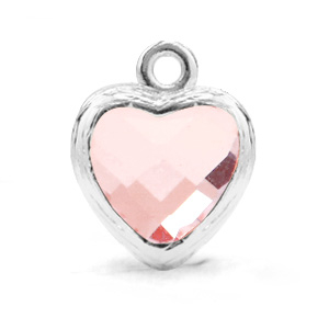 Anh&auml;nger aus Kristallglas Heart Light pink-silver