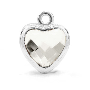 Anh&auml;nger aus Kristallglas Heart Crystal-silver
