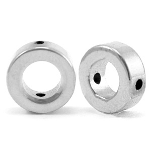 Perlen aus H&auml;matit Kreis 8mm Silver grey