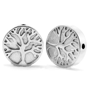 Perlen aus H&auml;matit Tree of Life 10mm Silver grey
