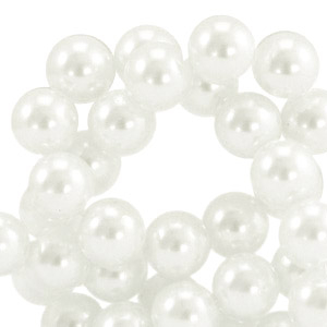 Top Qualit&auml;t Glaswachs Perlen 6mm White