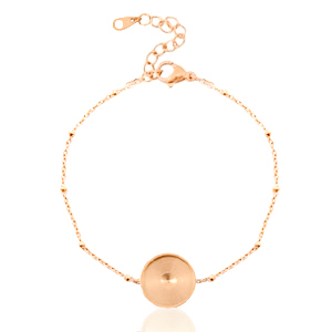 Polaris Steel Armband aus Rostfreiem Stahl mit Fassung f&uuml;r 12mm Cabochon Ball Rosegold