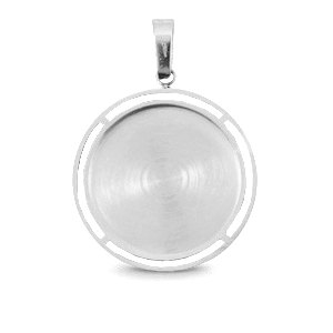 Polaris Steel Anh&auml;nger aus Rostfreiem Stahl mit Fassung f&uuml;r 20mm Cabochon Silber
