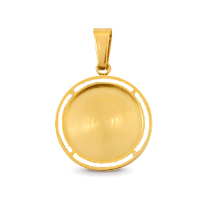 Polaris Steel Anh&auml;nger aus Rostfreiem Stahl mit Fassung f&uuml;r 12mm Cabochon Gold