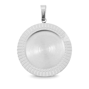 Polaris Steel Anh&auml;nger aus Rostfreiem Stahl mit Fassung f&uuml;r 20mm Cabochon Silber