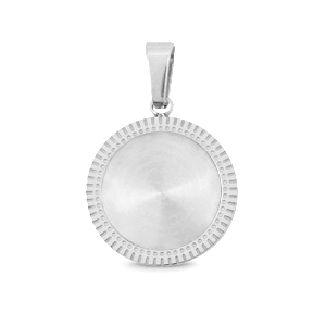 Polaris Steel Anh&auml;nger aus Rostfreiem Stahl mit Fassung f&uuml;r 12mm Cabochon Silber