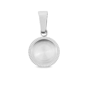 Polaris Steel Anh&auml;nger aus Rostfreiem Stahl mit Fassung f&uuml;r 7mm Cabochon/Swarovski SS35 Silber
