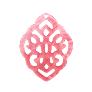 Anh&auml;nger aus Resin Rhombus Barock Fruit dove pink