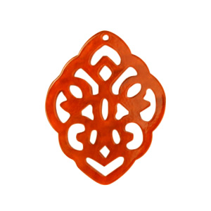 Anh&auml;nger aus Resin Rhombus Barock Tangerine tango orange