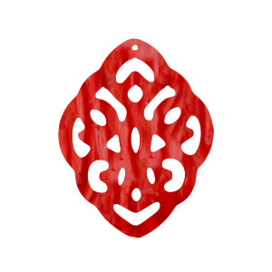 Anh&auml;nger aus Resin Rhombus Barock Chilli red