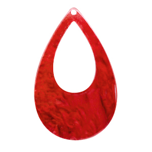 Anh&auml;nger aus Resin Tropfen 57x36mm Chilli red