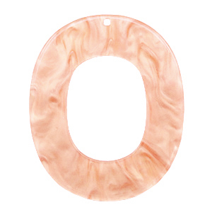 Anh&auml;nger aus Resin oval 48x40mm Peach pink
