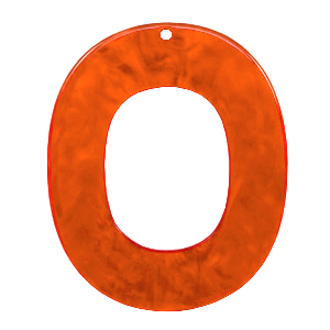 Anh&auml;nger aus Resin oval 48x40mm Tangerine tango orange