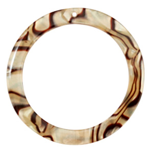 Anh&auml;nger aus Resin rund 35mm Incense beige pearl