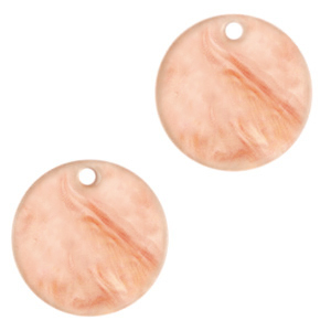 Anh&auml;nger aus Resin rund 12mm Peach pink