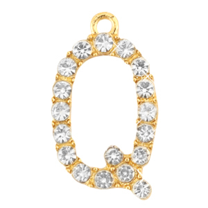 Anh&auml;nger Metall Basic Quality Strass Initiale Q Gold