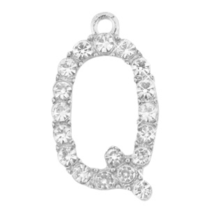 Anh&auml;nger Metall Basic Quality Strass Initiale Q Antik silber
