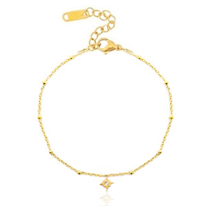 Stainless Steel - Rostfrei Stahl Armb&auml;nder lucky Star Gold