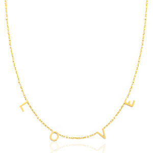 Stainless Steel - Rostfrei Stahl Kette "love" Gold