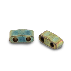 Miyuki Perlen 5x2.3mm half tila Metallic matte iris patina blue HTL-2008