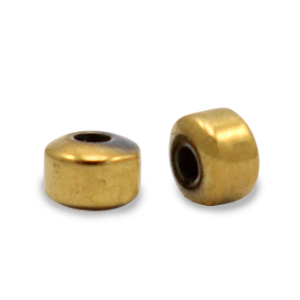 Perlen aus H&auml;matit Disc Gold