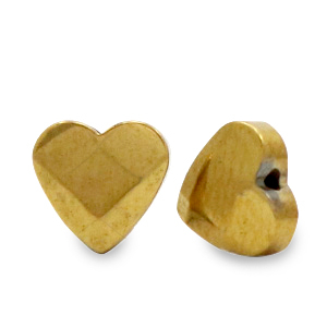Perlen aus H&auml;matit Herz Facet Gold