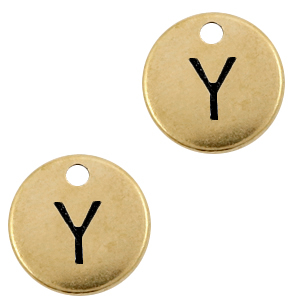 Anh&auml;nger Metall DQ Buchstabe Y Antik bronze (Nickelfrei)