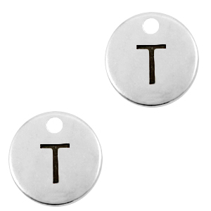 Anh&auml;nger Metall DQ Buchstabe T Antik silber (Nickelfrei)