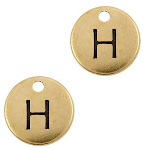 Anh&auml;nger Metall DQ Buchstabe H Antik bronze (Nickelfrei)