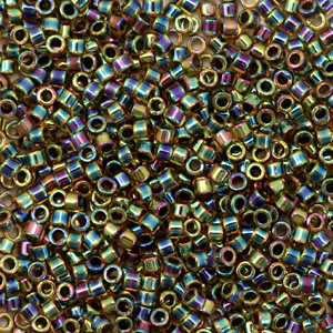 Miyuki Perlen 11/0 delica's Blue lined ab light topaz DB-89