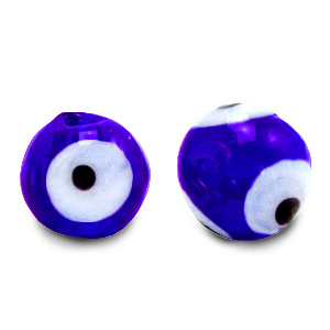 Glas Perlen 6 mm Nazar Auge Cobalt blue