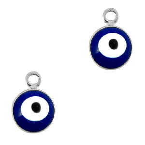 Anh&auml;nger Metall Basic Quality 6mm Nazar Auge Silber-blau