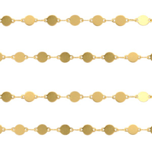 Zubeh&ouml;r aus Stainless Steel - Rostfreiem Stahl Gliederkette Coin Gold