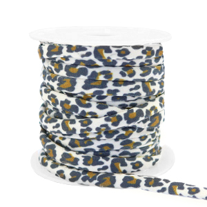 Kordel gesteppt Leopard White-brown