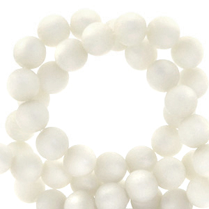 Super Polaris Perle 6mm rund matt Brilliant white