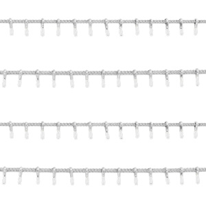 Zubeh&ouml;r aus Stainless Steel - Rostfreiem Stahl Gliederkette Spike Silber-weiss