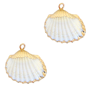 Anh&auml;nger Muschel Special Herzmuschel Gold-White