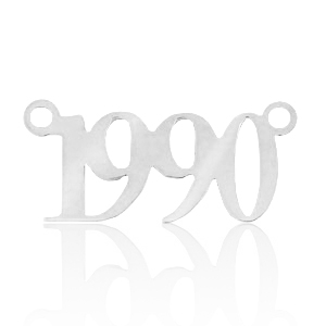 Anh&auml;nger aus Stainless Steel - Rostfreiem Stahl Zwischenst&uuml;ck Jahr 1990 Silber