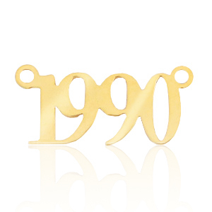 Anh&auml;nger aus Stainless Steel - Rostfreiem Stahl Zwischenst&uuml;ck Jahr 1990 Gold