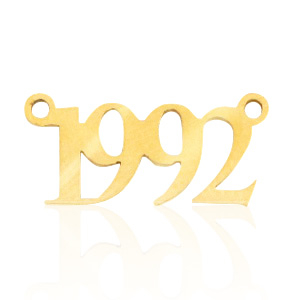 Anh&auml;nger aus Stainless Steel - Rostfreiem Stahl Zwischenst&uuml;ck Jahr 1992 Gold