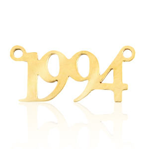 Anh&auml;nger aus Stainless Steel - Rostfreiem Stahl Zwischenst&uuml;ck Jahr 1994 Gold