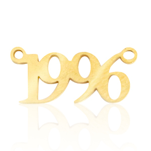 Anh&auml;nger aus Stainless Steel - Rostfreiem Stahl Zwischenst&uuml;ck Jahr 1996 Gold