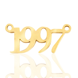 Anh&auml;nger aus Stainless Steel - Rostfreiem Stahl Zwischenst&uuml;ck Jahr 1997 Gold